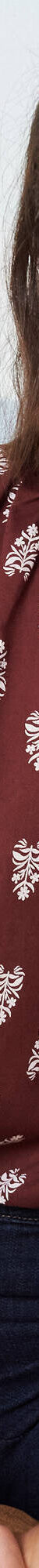 Blouse imprimée col montant, manches blousantes (chocolat / beige) Blouse imprimée col montant, manches blousantes (chocolat / beige)